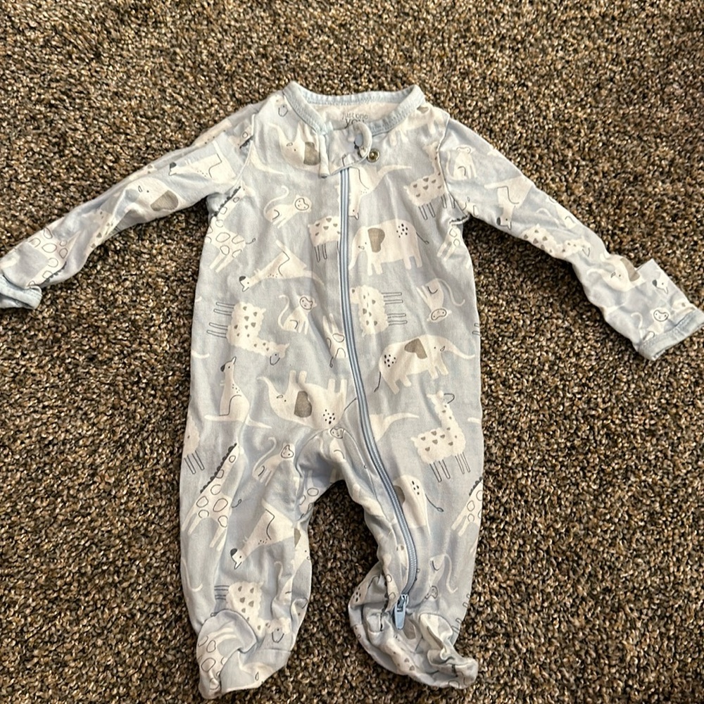 just one you. Made by carter’s NB footsie animal pajamas